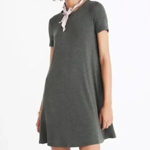 Madewell Ribbed Swingy Tee‎ Dress Forest Hunter Green Size XS